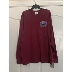 NWT Saltwater Coastal Collection Men Long Sleeve T-Shirt Myrtle Beach Maroon 2XL